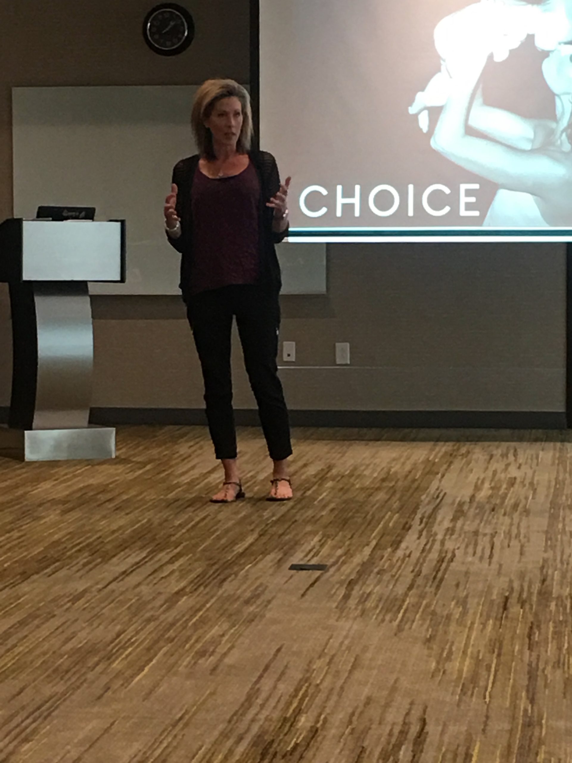 Liliana Grace giving a presentation about choice